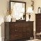 Tatiana Transitional Six Drawer Dresser and Mirror Combination